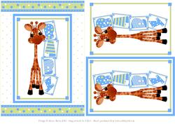 Giraffe Baby Boy - Decoupage Card