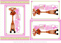 Giraffe Baby Girl - Decoupage Card