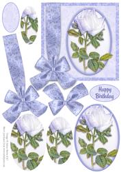 White Rose Daydream - Decoupage Card