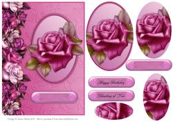 Sweet Serenity Purple Roses - Decoupage Card
