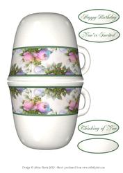 Tea Cup - Folded Shaped Card