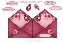 Love Bug Letter - Folded Shaped Card