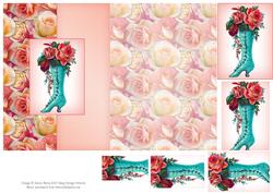 Victorian Roses - Foldback Card with Pyramid