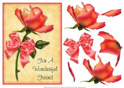 For a Wonderful Friend - Decoupage Card