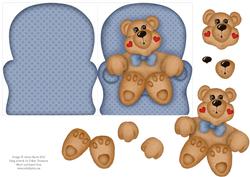 Comfy Chair Bear - Folded Shaped Card