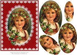 Victorian Christmas Girl - "grace" - Pyramid Card