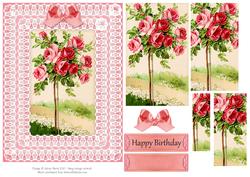 Pink Petals and Lace - Pyramid Card
