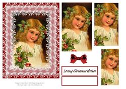 Victorian Christmas Girl - "hope" - Pyramid Card