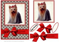 Pretty Little Yorkie - Decoupage Card