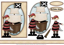 Arrrgh Pirate Ahoy! - Decoupage Card