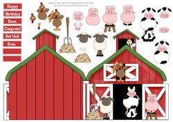 Down on the Farm - Decoupage Shaped Card