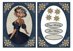Blue Ballet Beauty - Decoupage Card