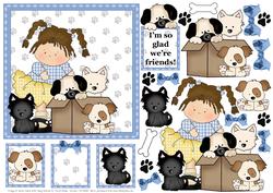 Puppy Friends - Decoupage Card