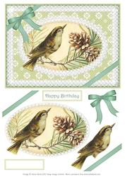 Beautiful Birdie on a Branch - Decoupage Card