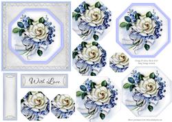Wedding Rose with Rings - Octagon Pyramid Card
