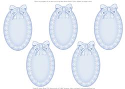 Oval Lace and Ribbon Inserts - Blue