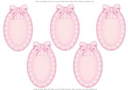 Oval Lace and Ribbon Inserts - Pink