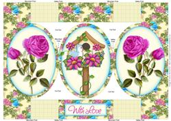 Feminine Flower Garden - Oval Pop Out Card
