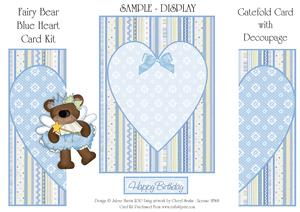 Fairy Bear Blue Heart - Card Kit