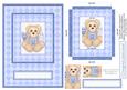 Baby Boy Teddy Bear - Shadowbox Pyramid Card