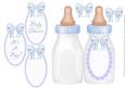 Blue Baby Bottle - Folded Card for Baby Boy