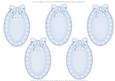 Oval Lace and Ribbon Inserts - Blue