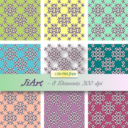  Floral Papers, Digital Floral-Flowers of luck 