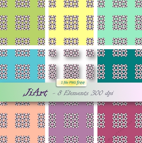  Floral Papers, Digital Floral-Flowers of luck 