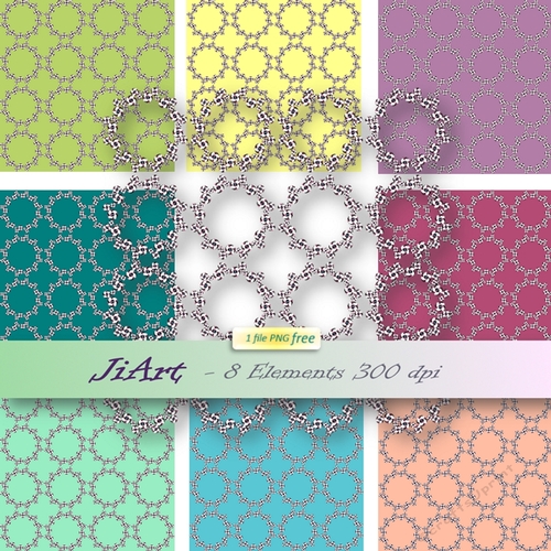  Floral Papers, Digital Floral-Flowers of luck 