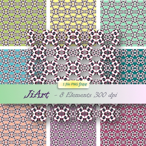  Floral Papers, Digital Floral-Flowers of luck 