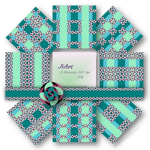 Flowers of luck - Floral Papers, Digital Floral