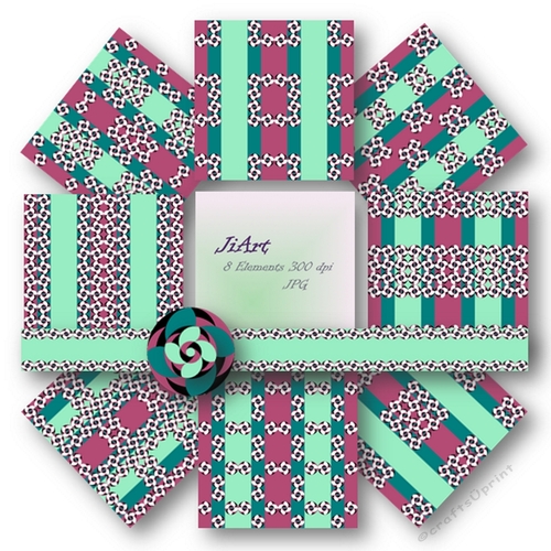 Flowers of luck - Floral Papers, Digital Floral