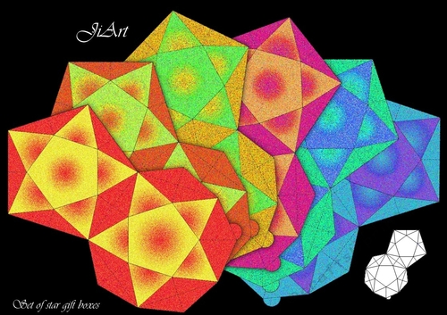 Set of star gift boxes