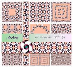 Floral Papers, Clipart, Border Patterns, Flower of luck