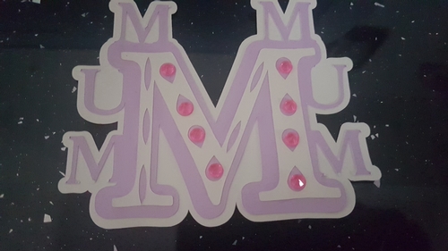 Layerded (3) Mum cut out card topper SVG cutting file