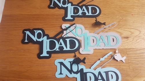 NO:1 Dad Fishing layered SVG card topper.