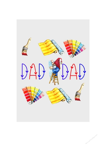 Dad gnome/gonk decorater chocolate bar wrapper. Digital download.