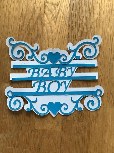 Baby Boy layered scroll  SVG file.