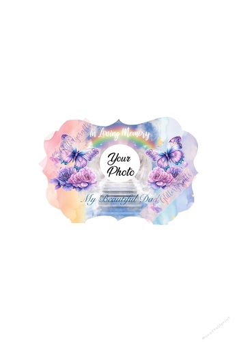 Butterfly and flowers in loving memory room for photo PNG FILE FOR SUBLIMATION