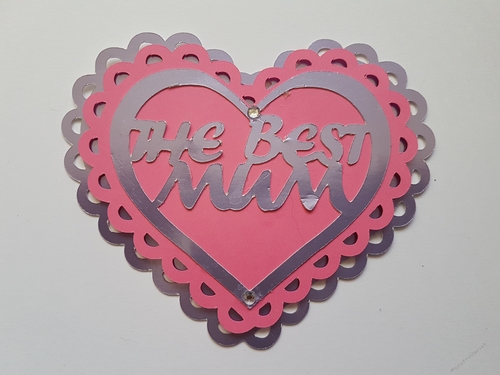 The Best Mum scalloped card topper cutting file