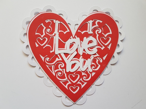 I Love You layered card topper cutting file