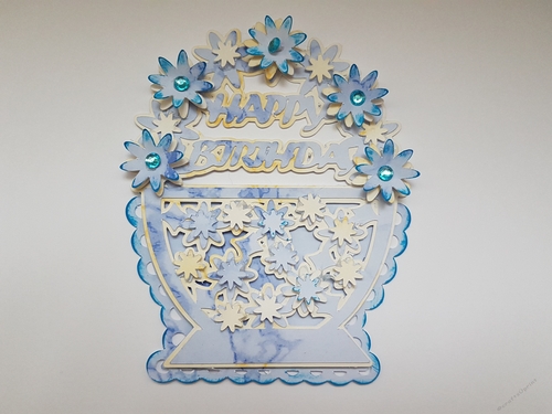 Basket of flowers layered topper