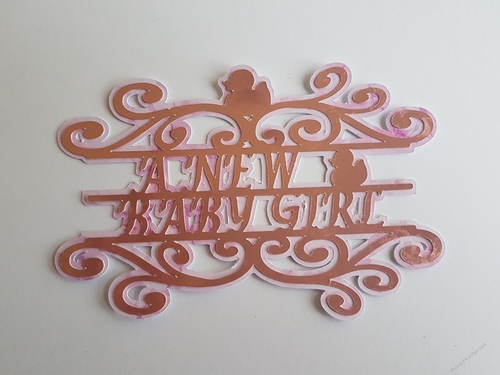 A new baby girl split scroll card topper cutting file