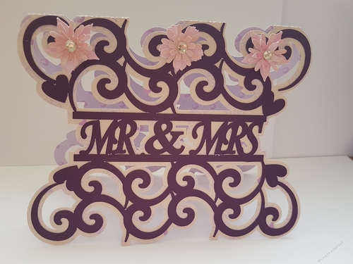 Mr and Mrs scroll card