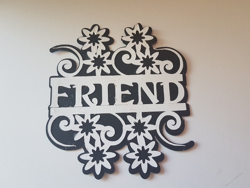 Friend scroll layered topper