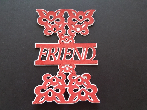 Floral Scroll FRIEND card topper