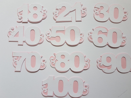 Numbers special birthdays SVG cutting files with layers.