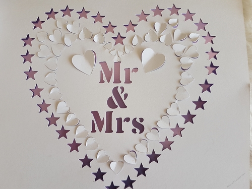 Pop up heart Mr and Mrs SVG cutting file.ideal for frames.