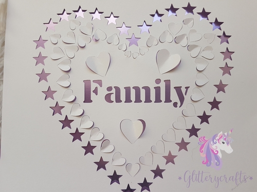 Family pop up heart SVG cutting file