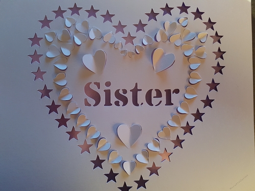 Sister SVG cutting file pop up heart cut out file.